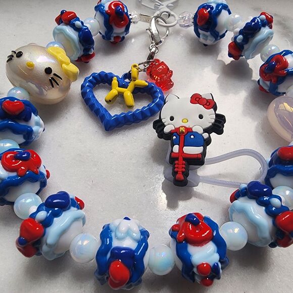 Stanley Straw Cover & Keychain, Phone Charm, Purse /Bag Clip Charm,  Hello Kitty - Picture 4 of 11